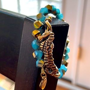 NWOT Alex & Ani Marina Seahorse stone beaded wrap bracelet